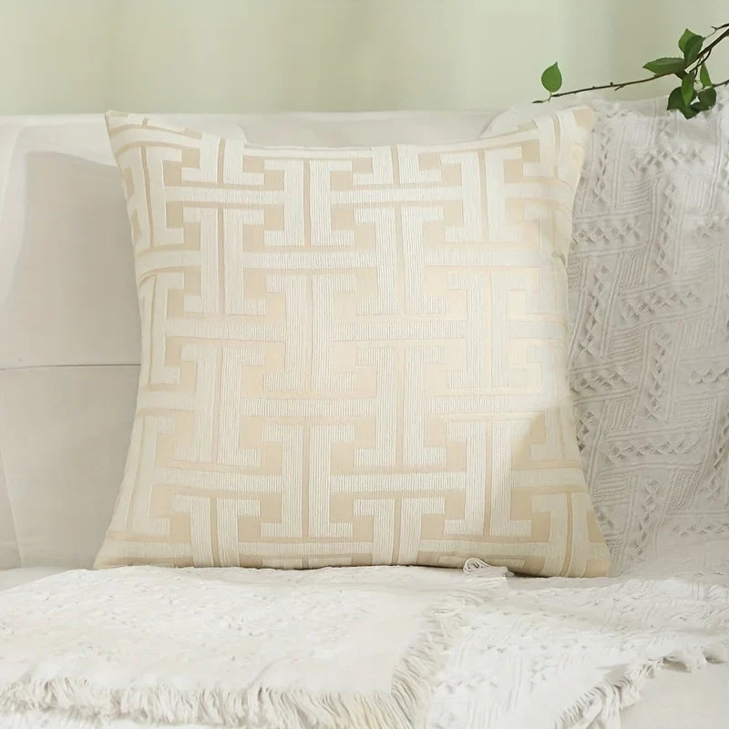 Chenille Jacquard Geometric Pillowcase