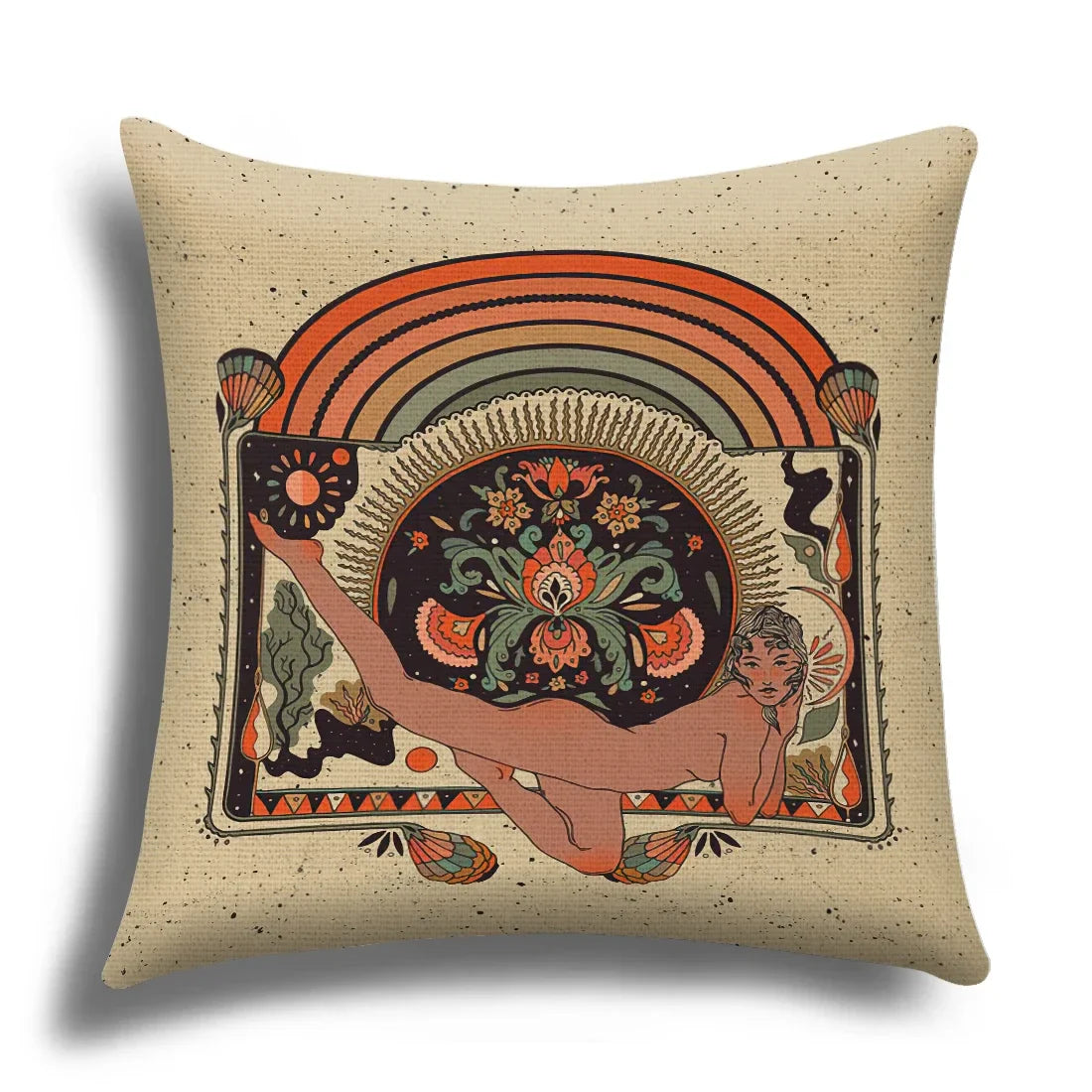 Skull Cushion Cover Linen Pillowcase