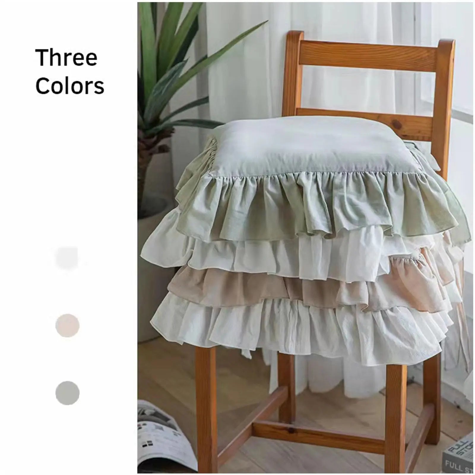 Ruffled Chair Pads Seat Cushion Covers