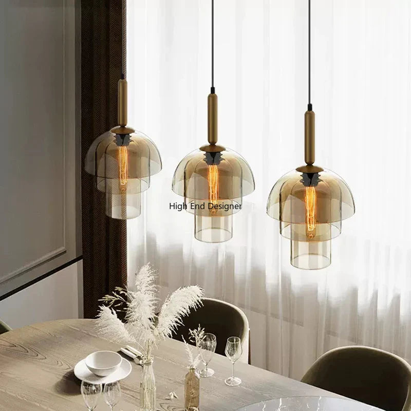 Chandelier Glass Vintage Pendant Lamp