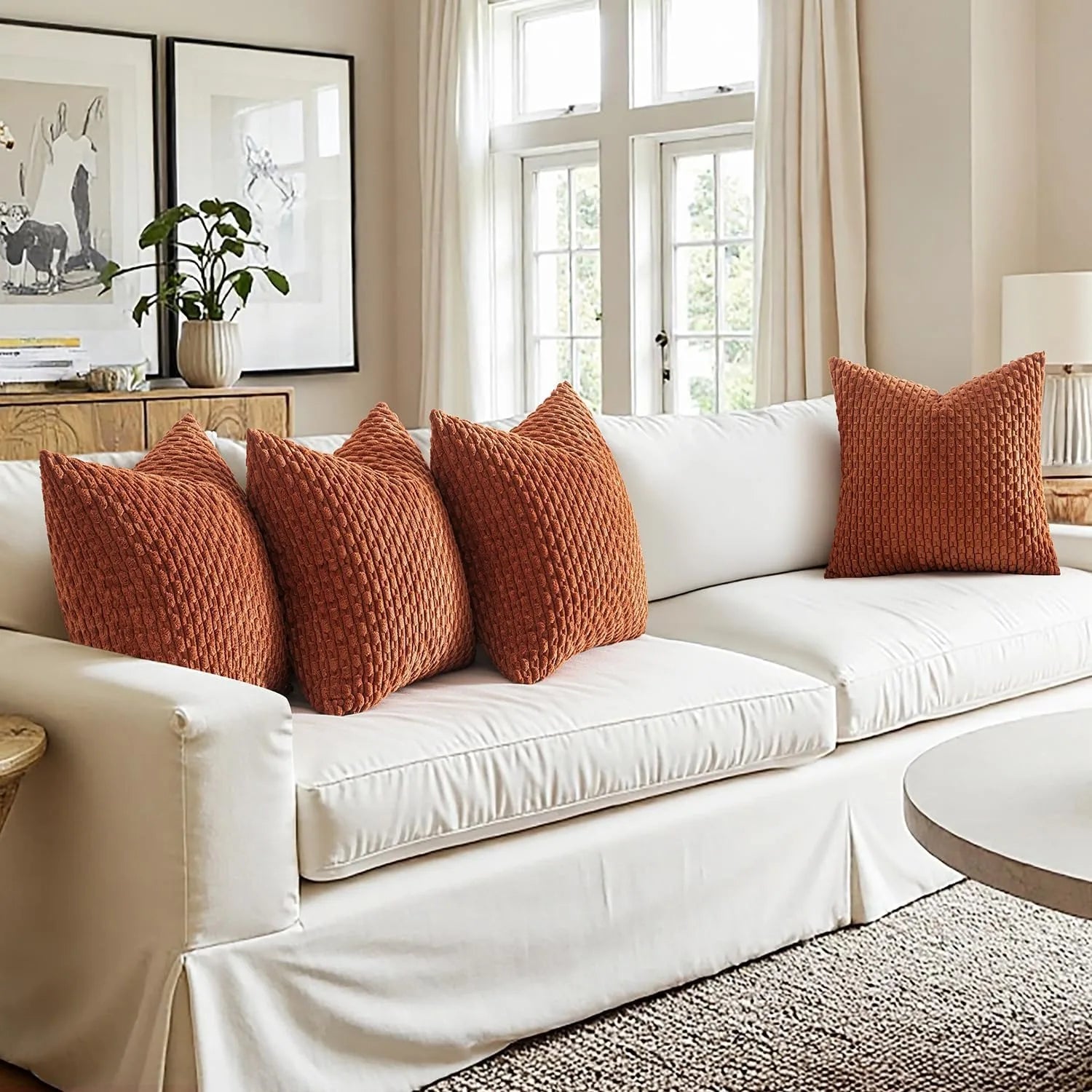 Corduroy Cushion Covers Striped Pillowcases