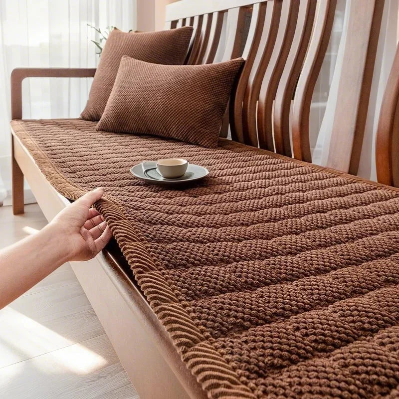 Corduroy Sofa Cushion Anti Slip Gray