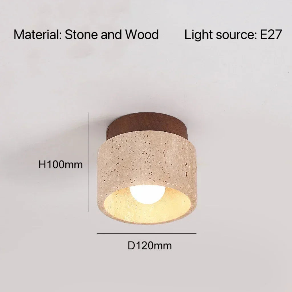 DecorBites™ Travertine Ceiling Flush Mount Light
