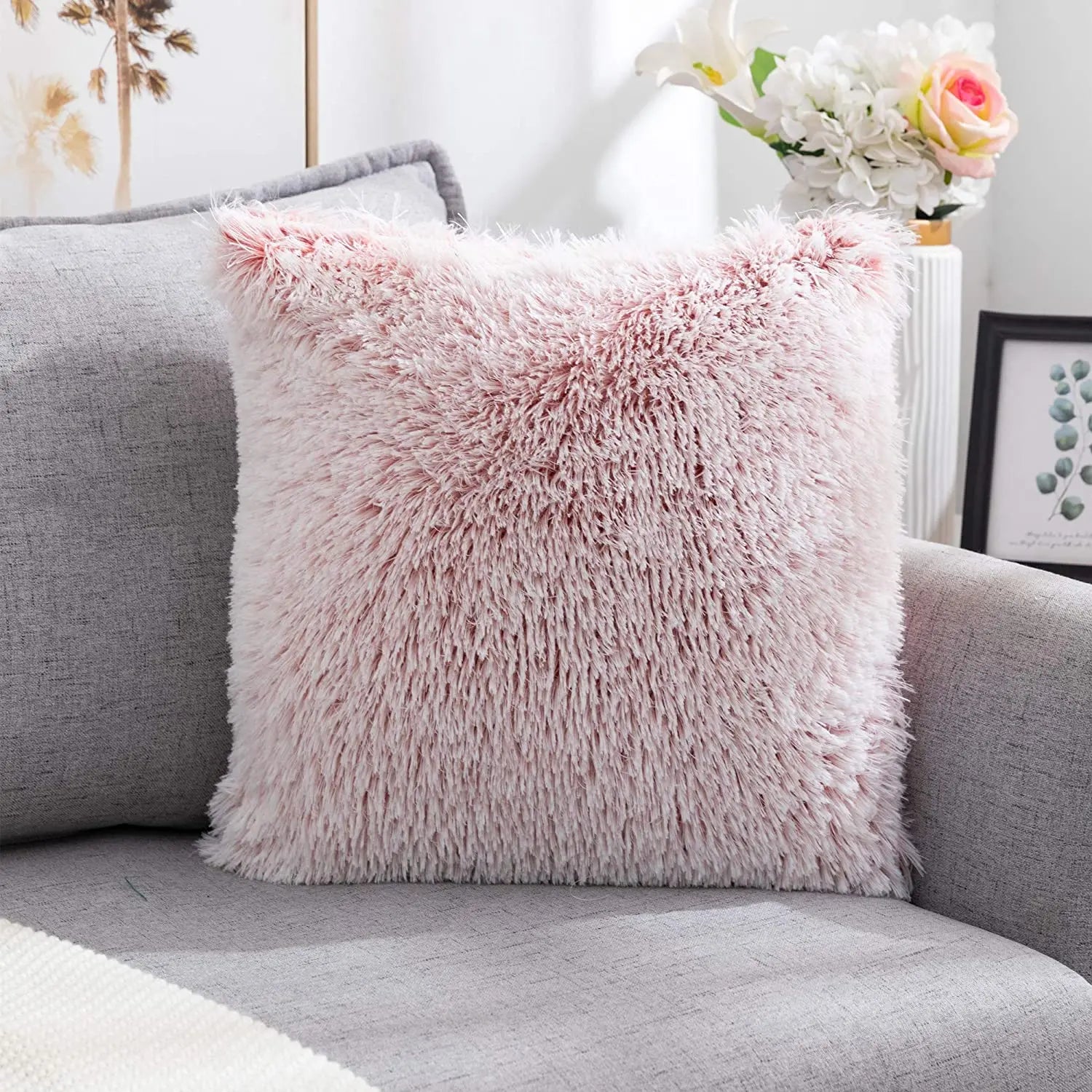 Fur Cushion Cover Plush 43x43cm