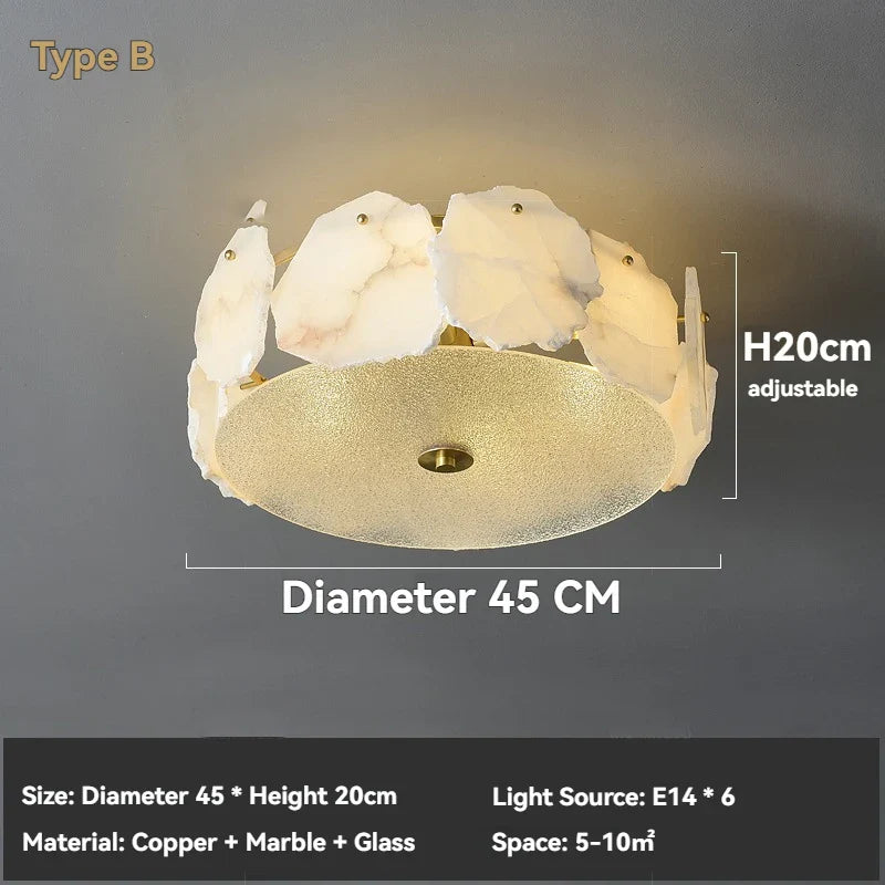 Marble Chandelier Round LED Light