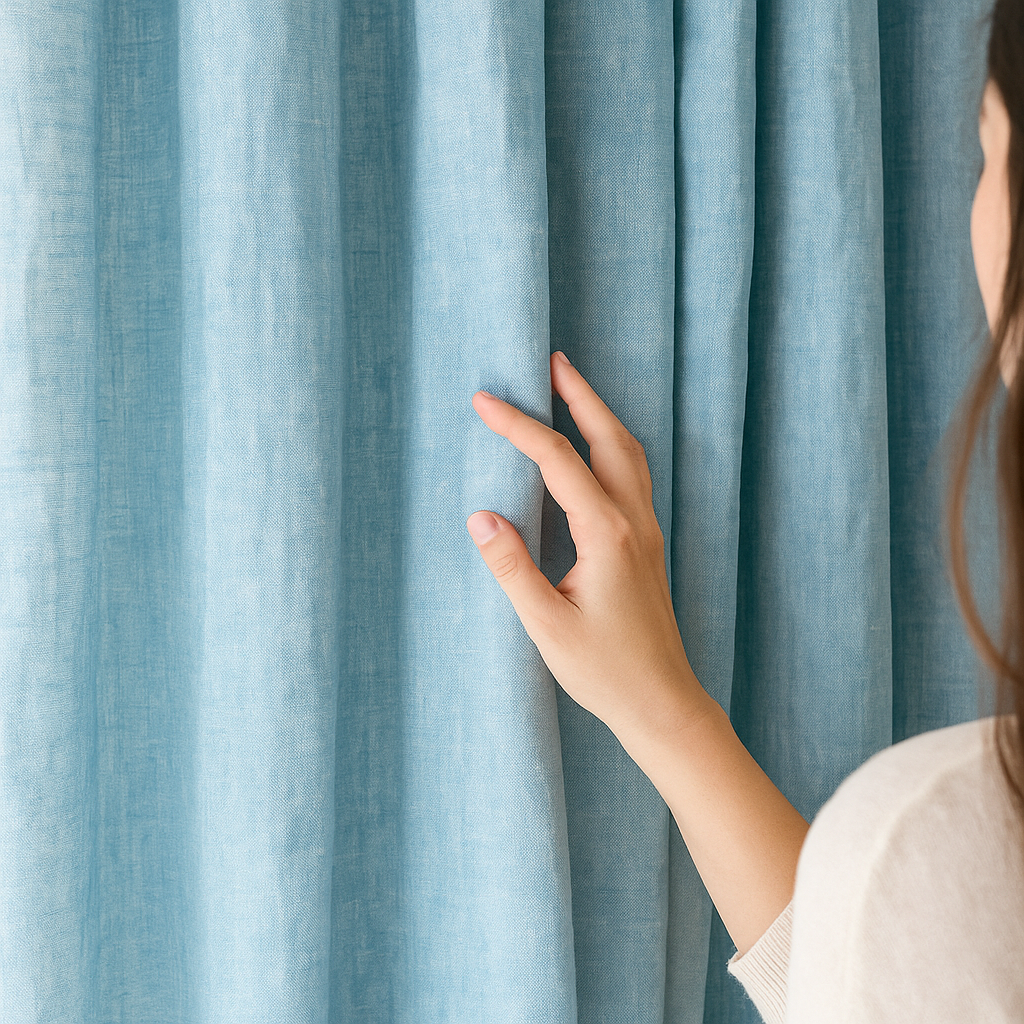 GOTS Certified Cotton Linen Curtains – 24 Colours – Light Filtering or 100% Blackout – Single or Pair - Custom Sizes-0