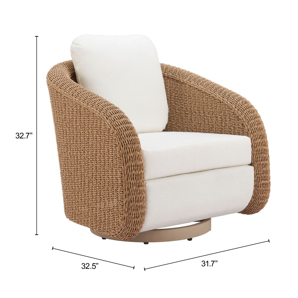 Solara Olefin Fabric Swivel Outdoor Accent Chair