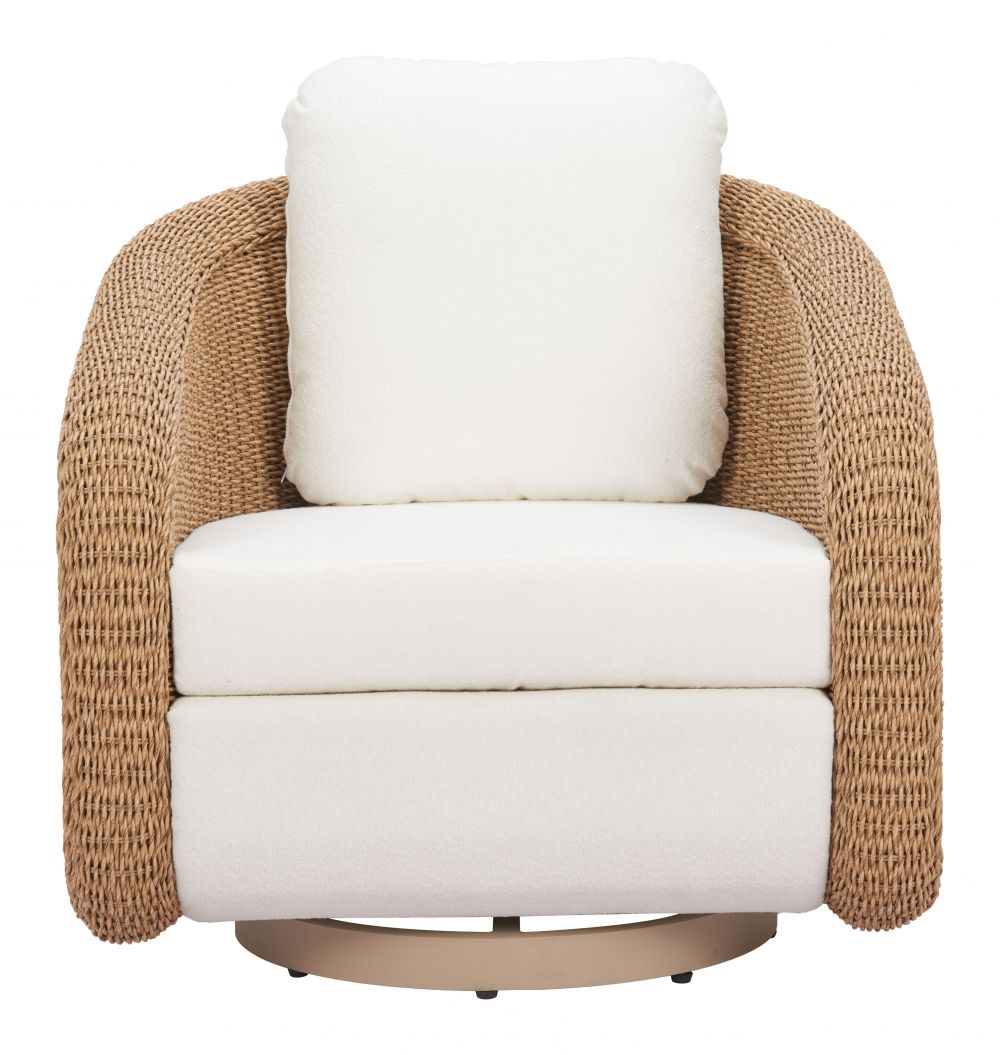 Solara Olefin Fabric Swivel Outdoor Accent Chair