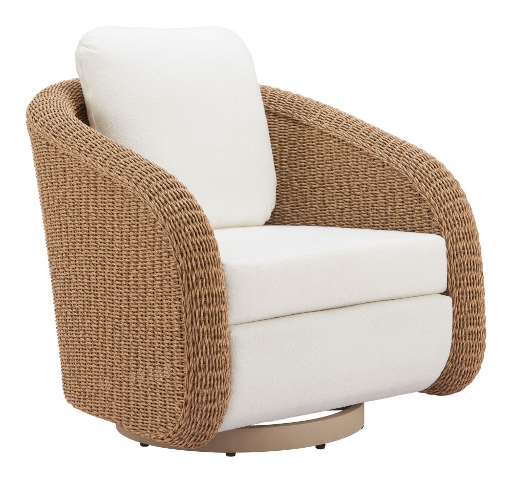 Solara Olefin Fabric Swivel Outdoor Accent Chair