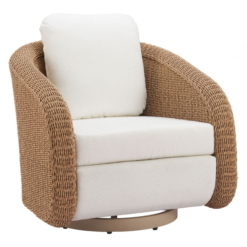 Solara Olefin Fabric Swivel Outdoor Accent Chair