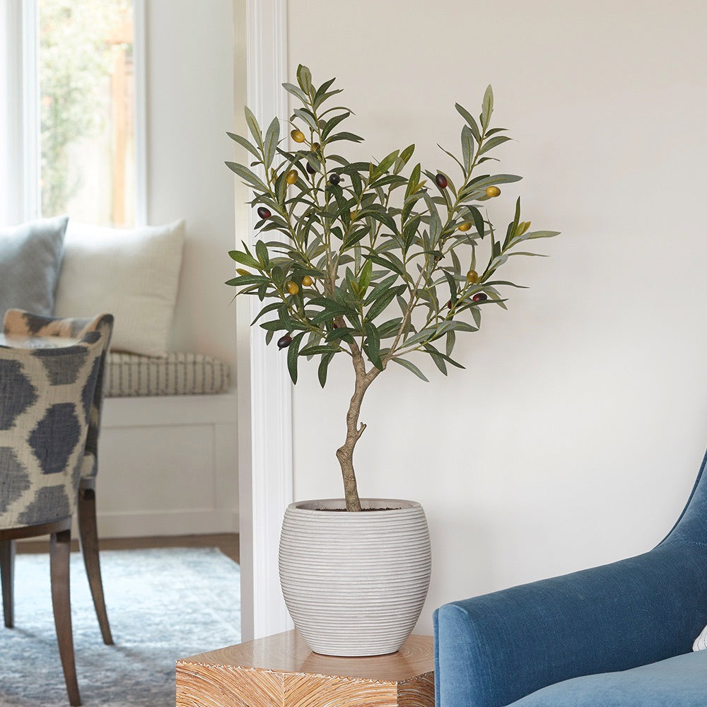 Artificial Olive Topiary Tree with Mediterranean Pot-1