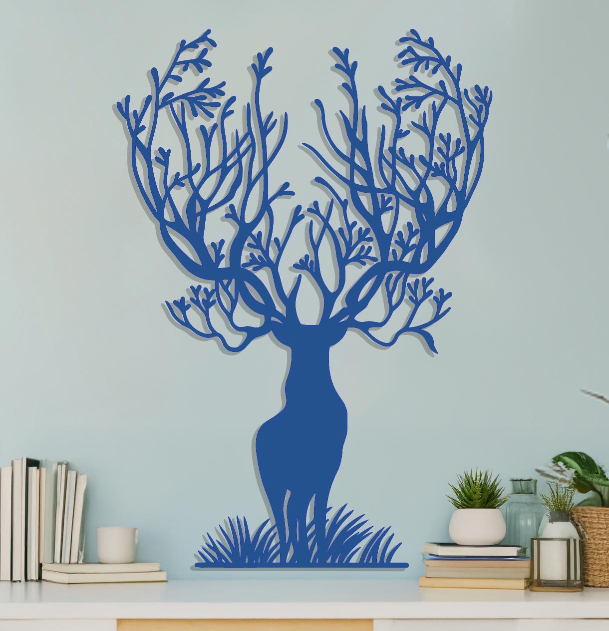 Stag with Branches for Antlers Sign-6