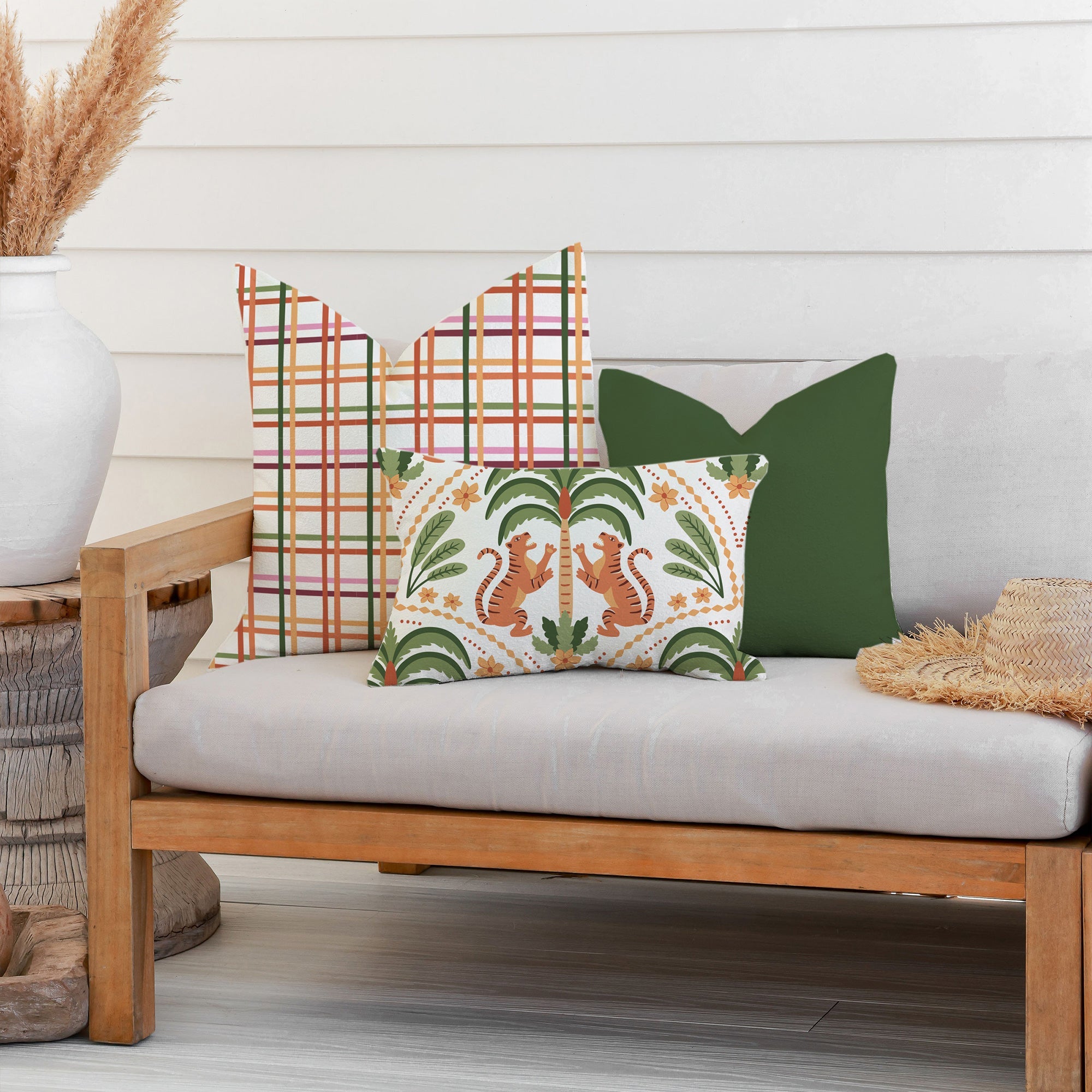 Cushion Cover-With Piping-Colour Mesh White-60cm x 60cm-1