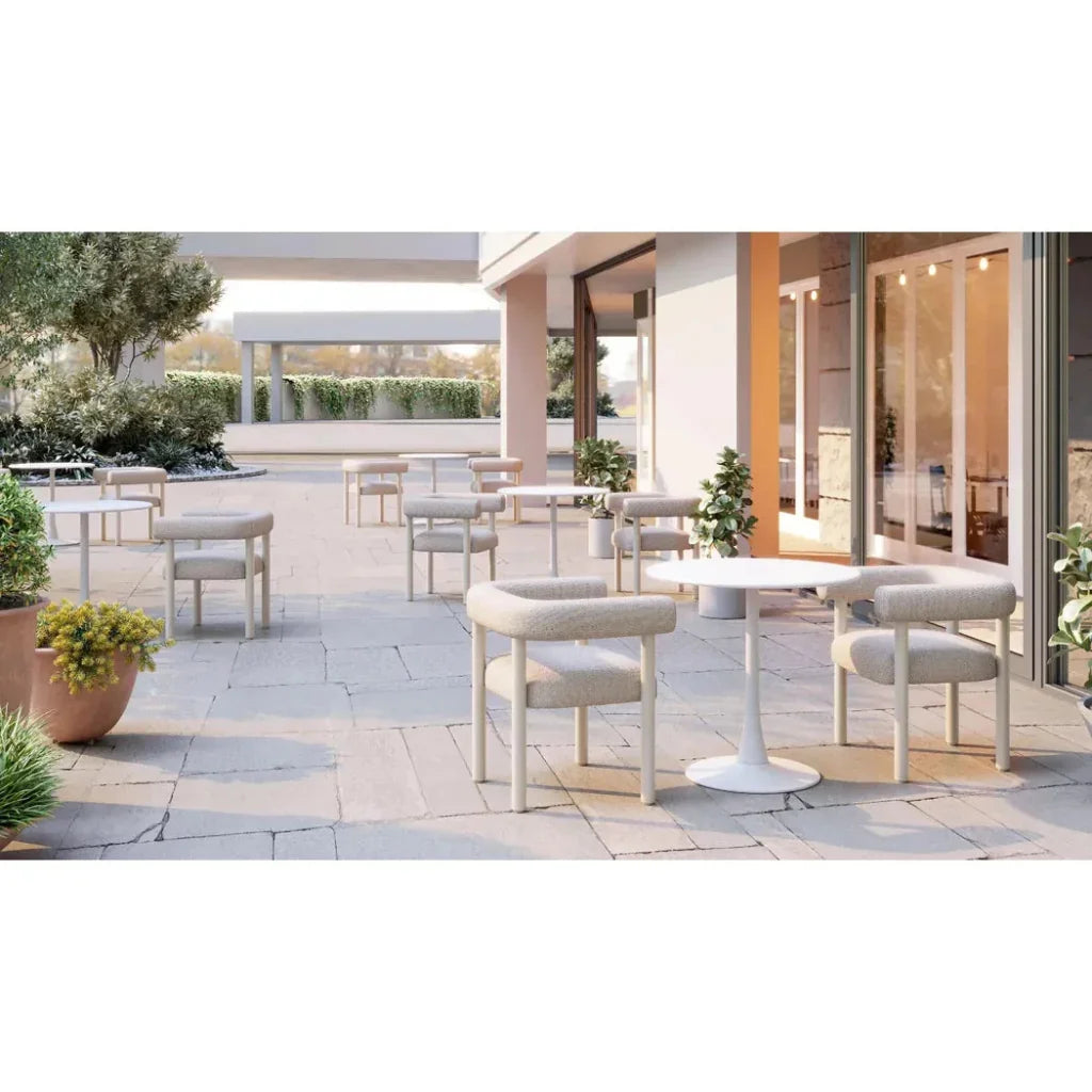 Sunbath Aluminum White Dining Arm Chair 2PC