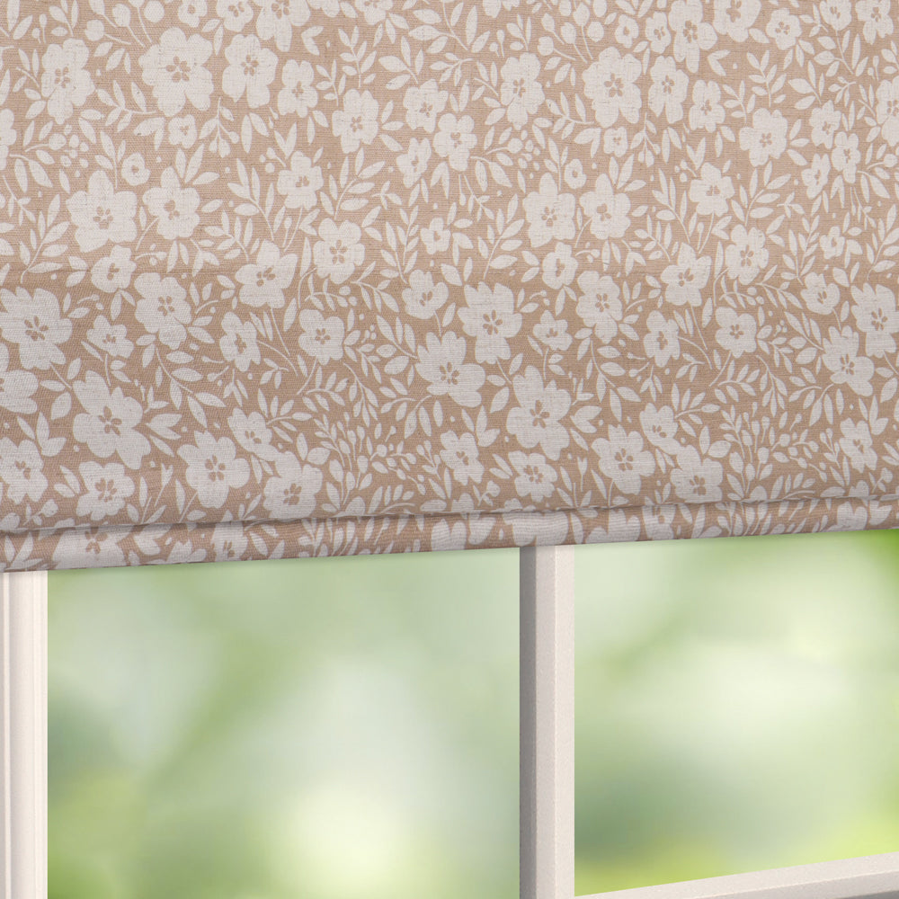 Susie Ditsy Toffee Floral Roman Shades
