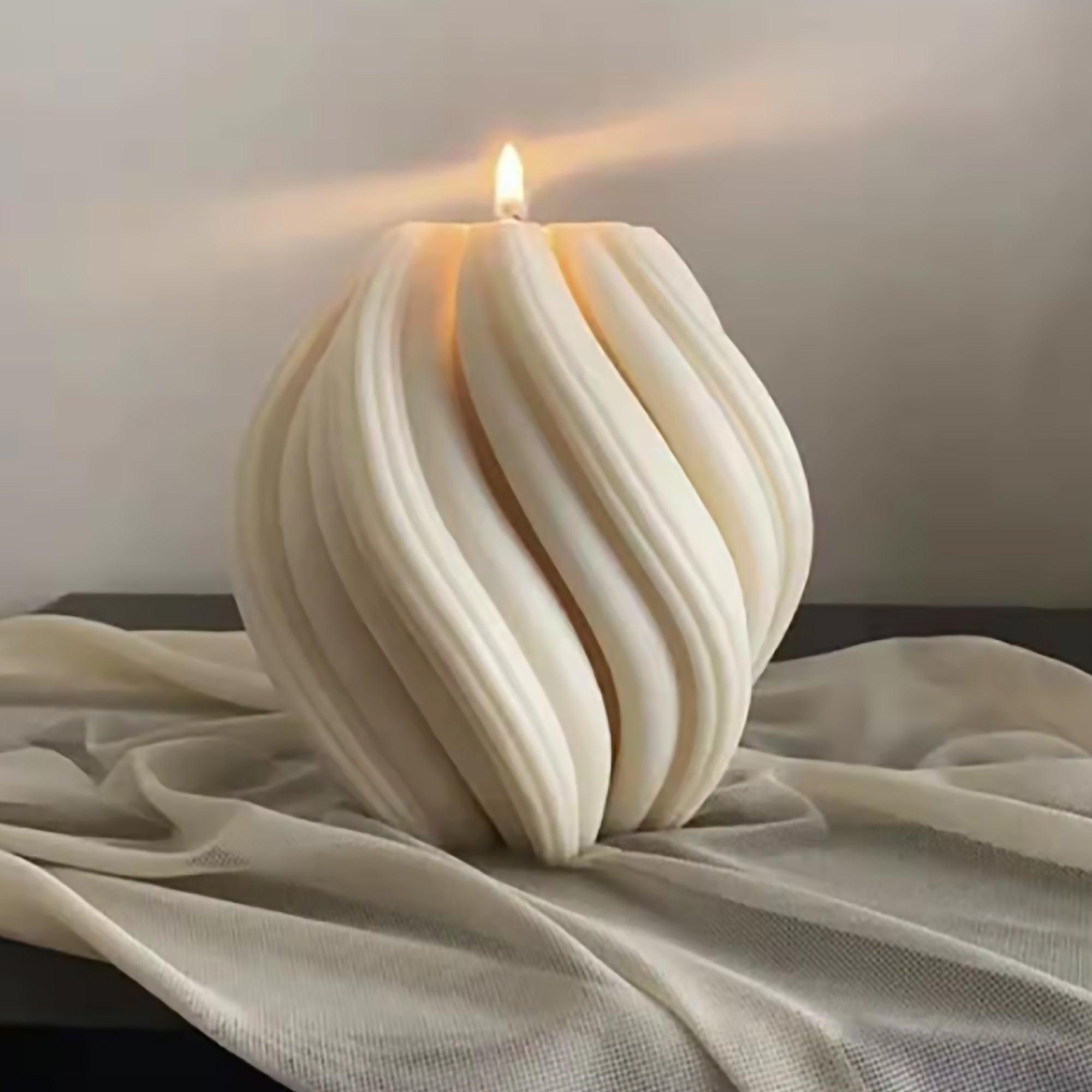 Swirl Candle-Natural-Lime Basil & Citrus - PRHOMZ