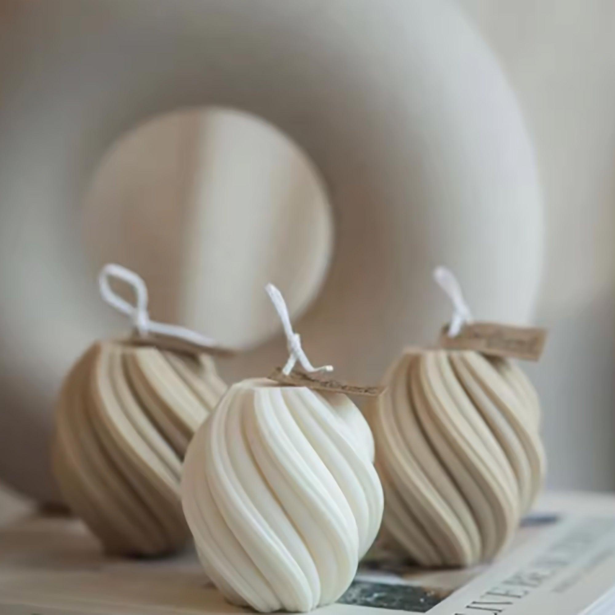 Swirl Candle-Beige-Sea Salt & Caramel - PRHOMZ