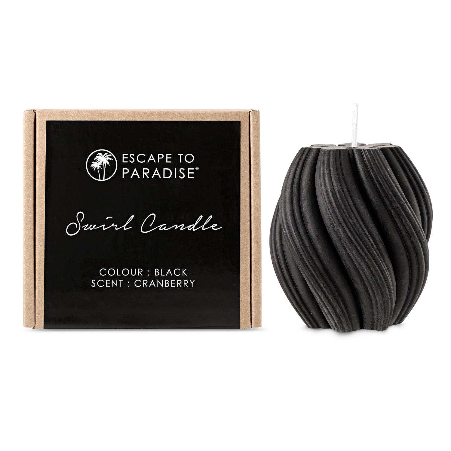 Swirl Candle-Black-Cranberry - PRHOMZ