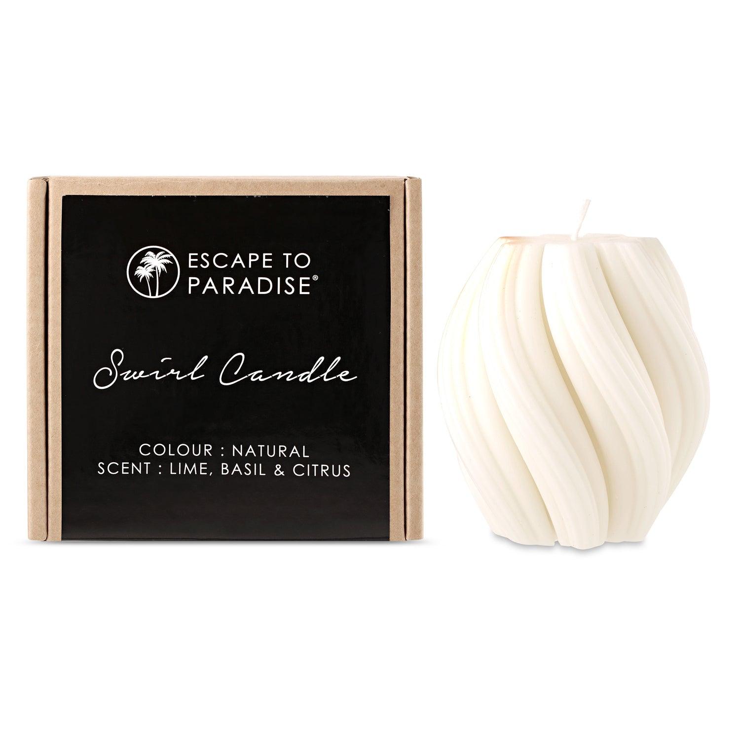 Swirl Candle-Natural-Lime Basil & Citrus - PRHOMZ