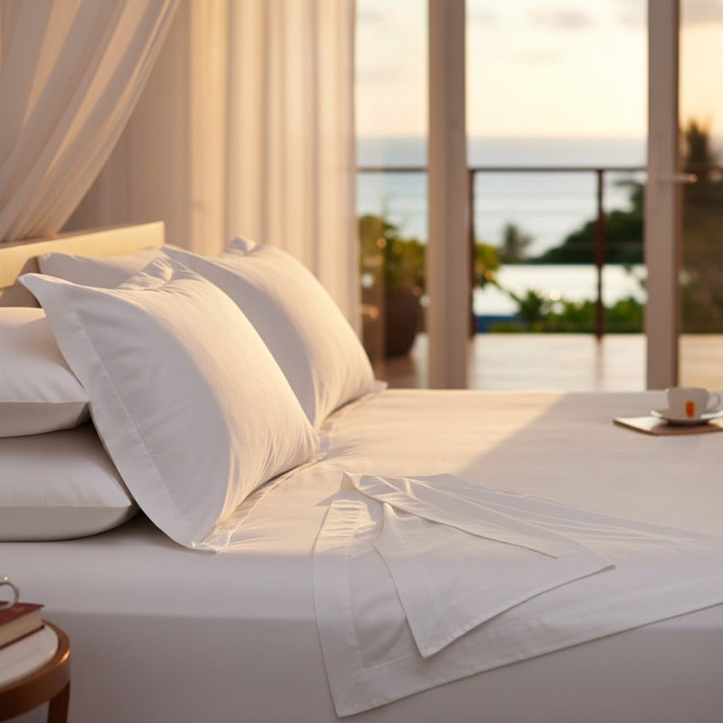 T-200 Cotton Blend White Mercerized Sheets-3