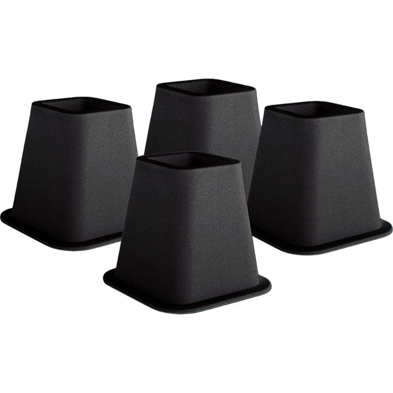 6-inch High Bed Risers in Black - 4-Pack-0