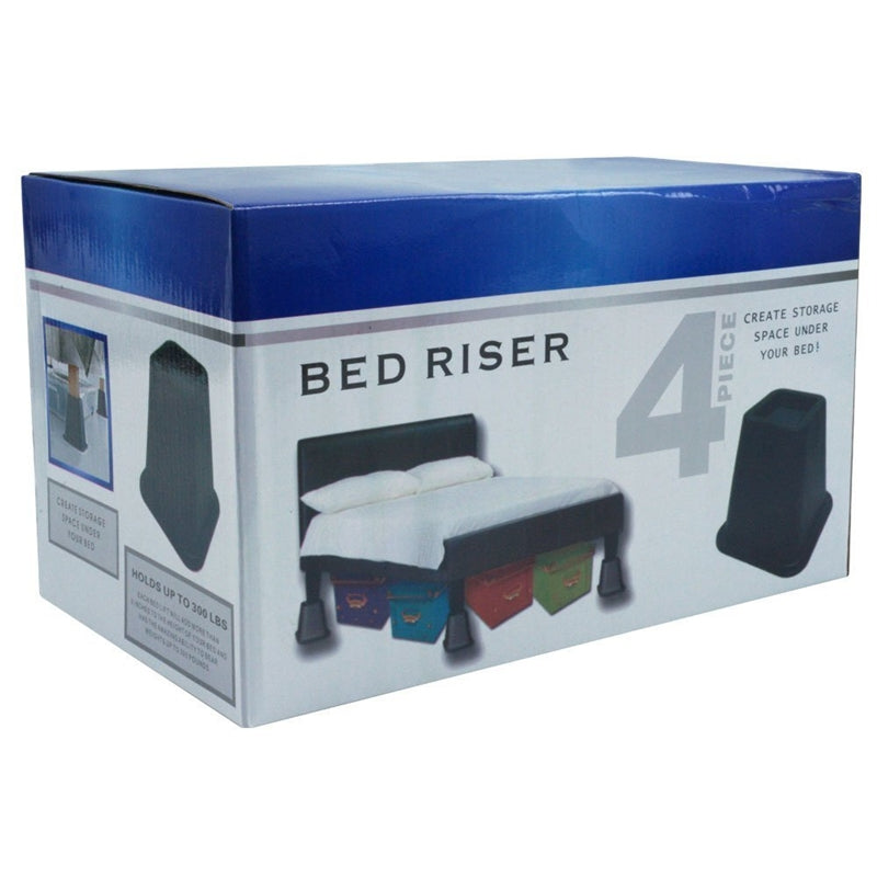 6-inch High Bed Risers in Black - 4-Pack-2