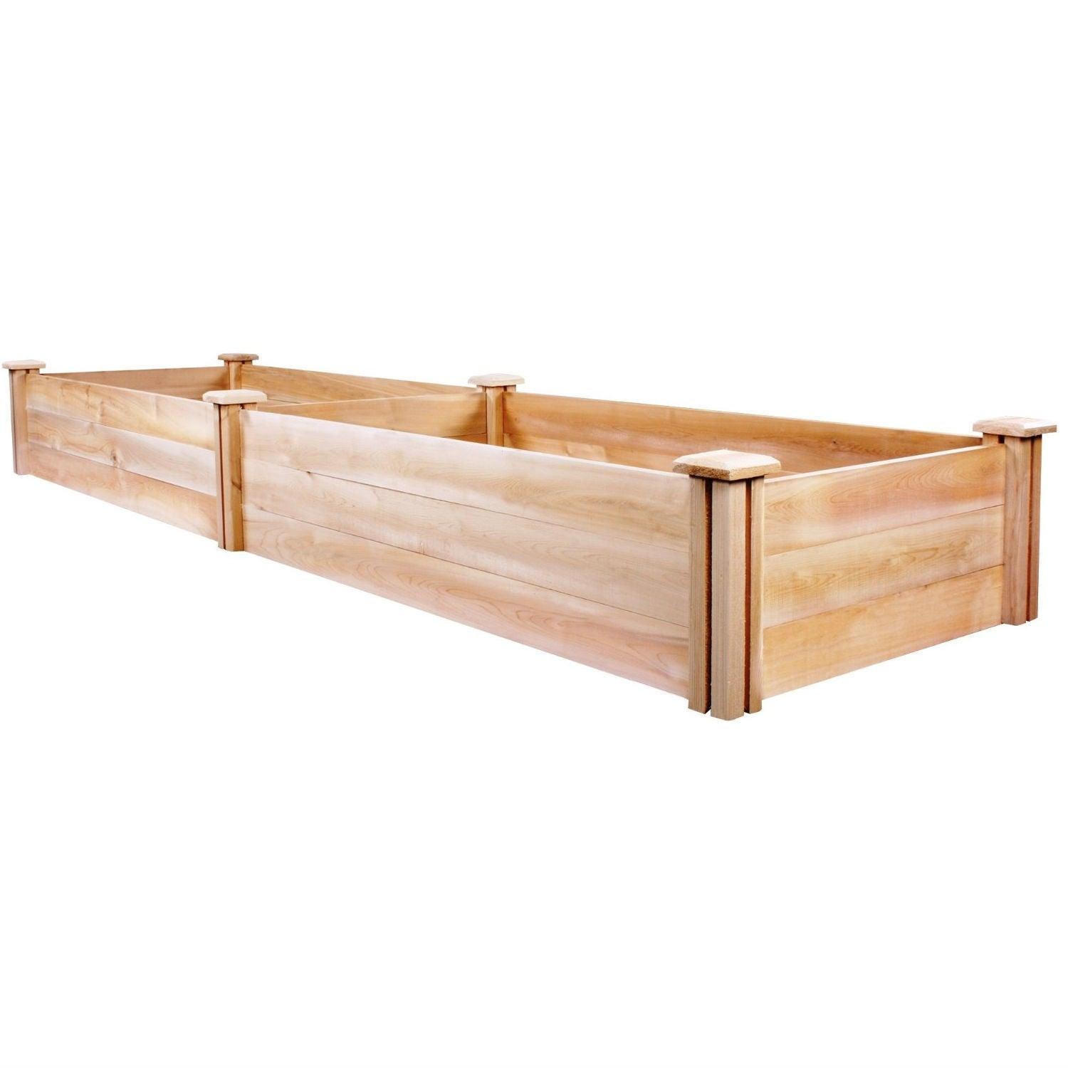 Cedar Wood 2-Ft x 8-Ft Outdoor Raised Garden Bed Planter Frame - Made in USA - PRHOMZ