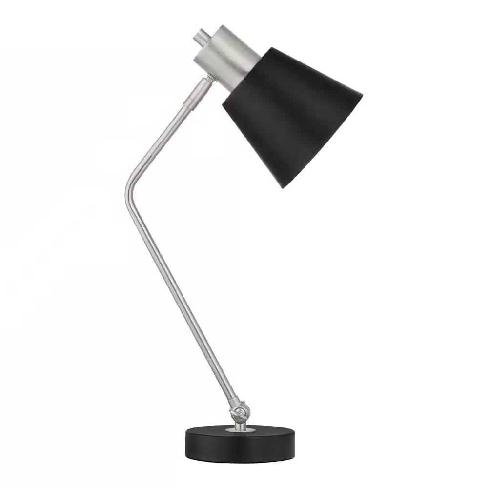Simple Modern Metal Desk Light Table Lamp with Black Shade and Adjustable Tilt - PRHOMZ