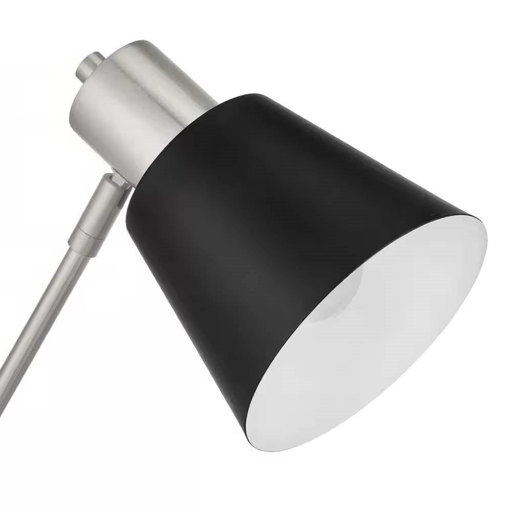 Simple Modern Metal Desk Light Table Lamp with Black Shade and Adjustable Tilt - PRHOMZ
