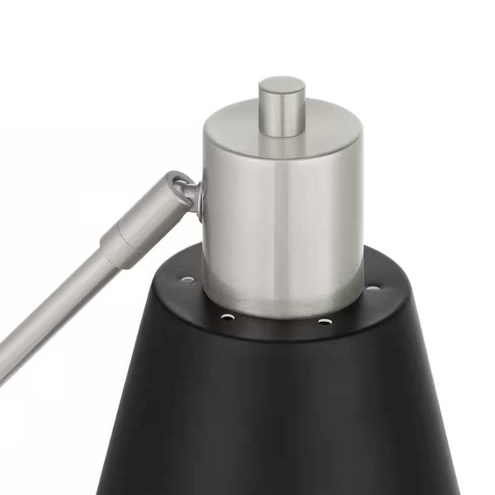 Simple Modern Metal Desk Light Table Lamp with Black Shade and Adjustable Tilt - PRHOMZ