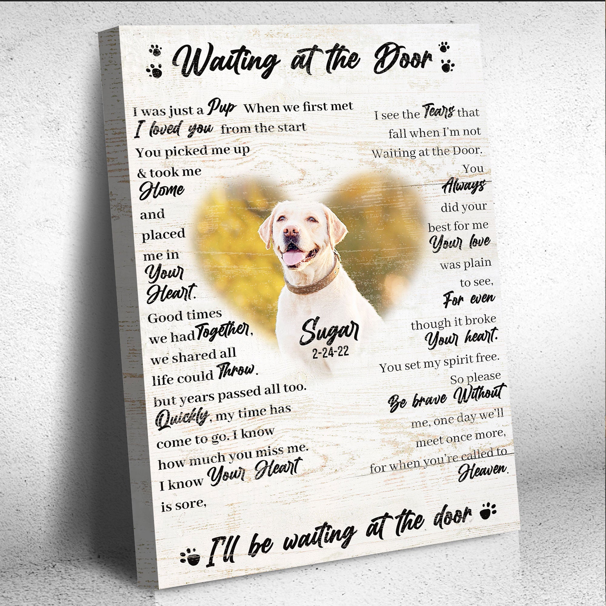 Pet Waiting At The Door Sign