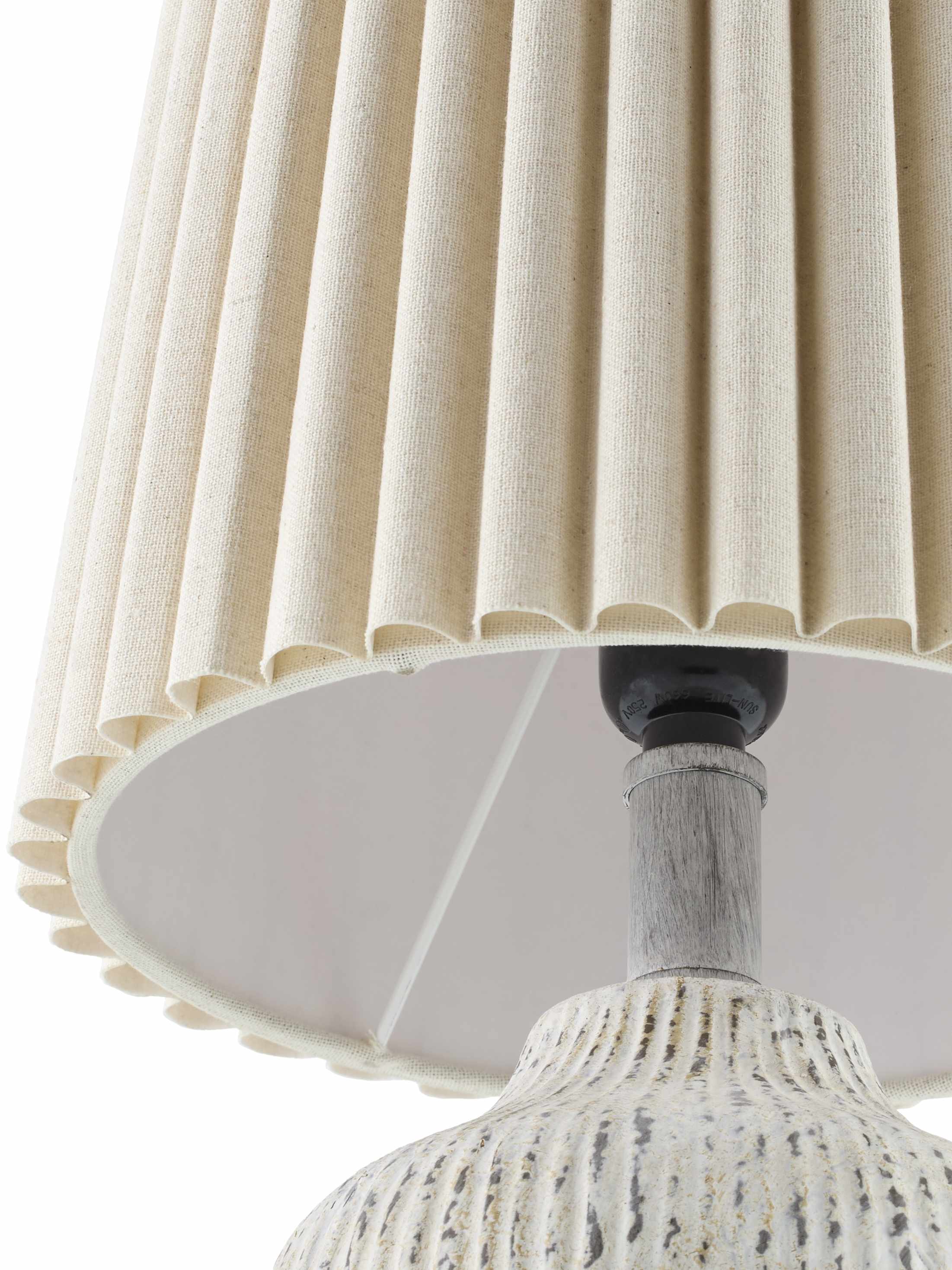 Turluianu Off White Ceramic Table Lamp-3