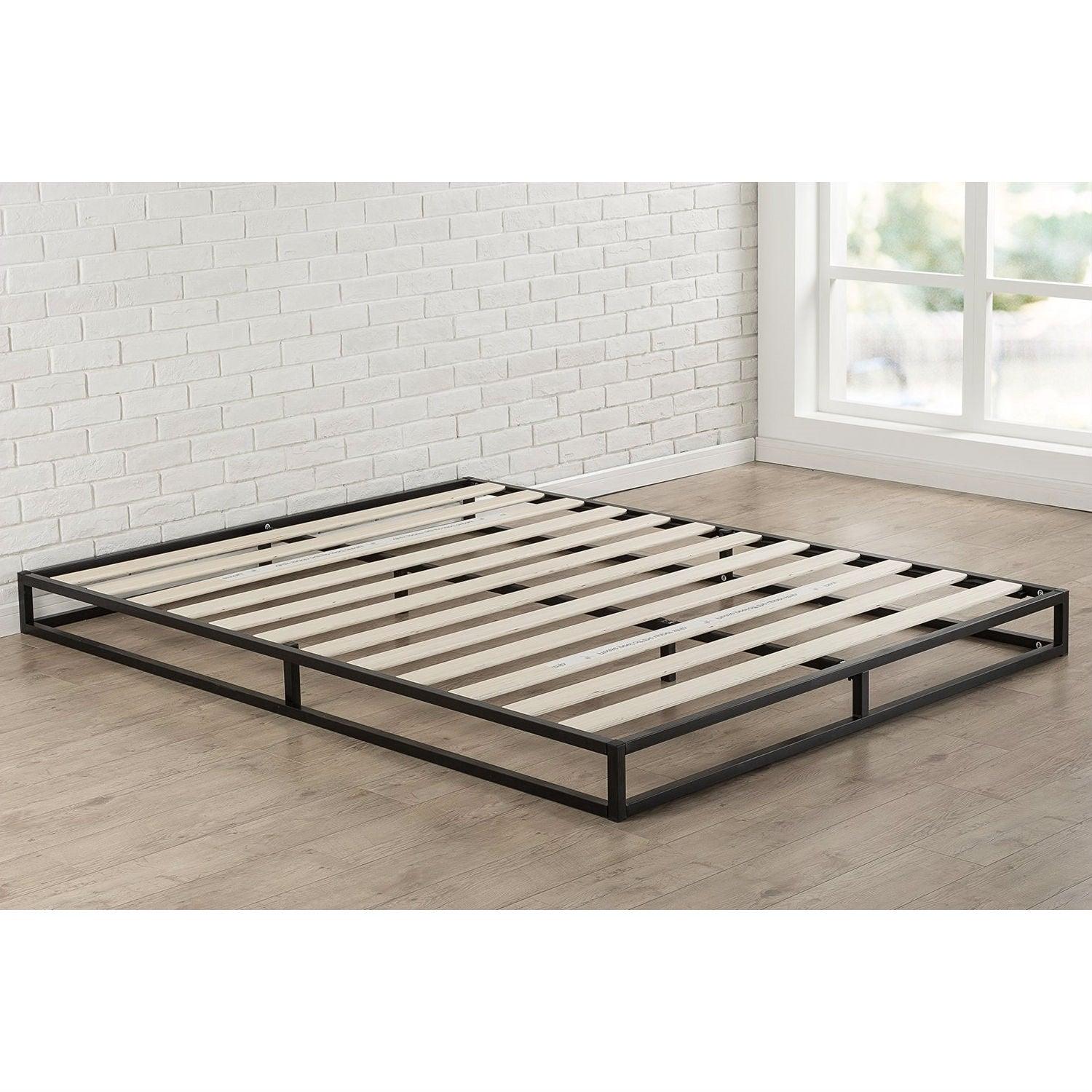 Twin 6-inch Low Profile Platform Bed Frame with Modern Wood Slats Mattress Support System - PRHOMZ