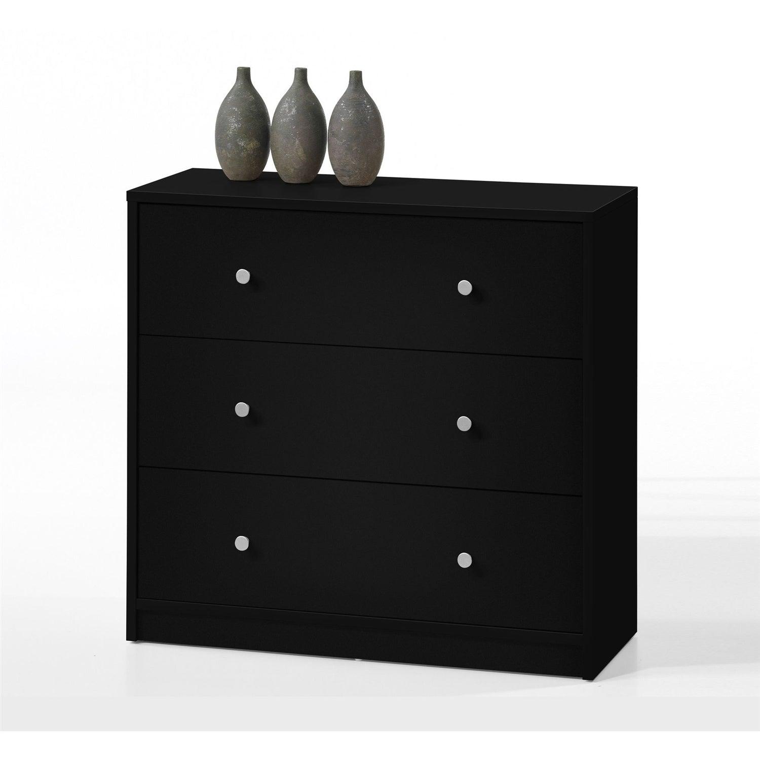 Contemporary 3-Drawer Chest in Black - Made in Denmark - PRHOMZ