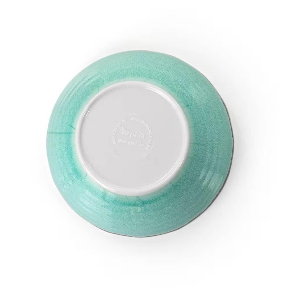 12-Piece Melamine Plates Bowls Dinnerware Set in Turquoise Blue - Service for 4 - PRHOMZ