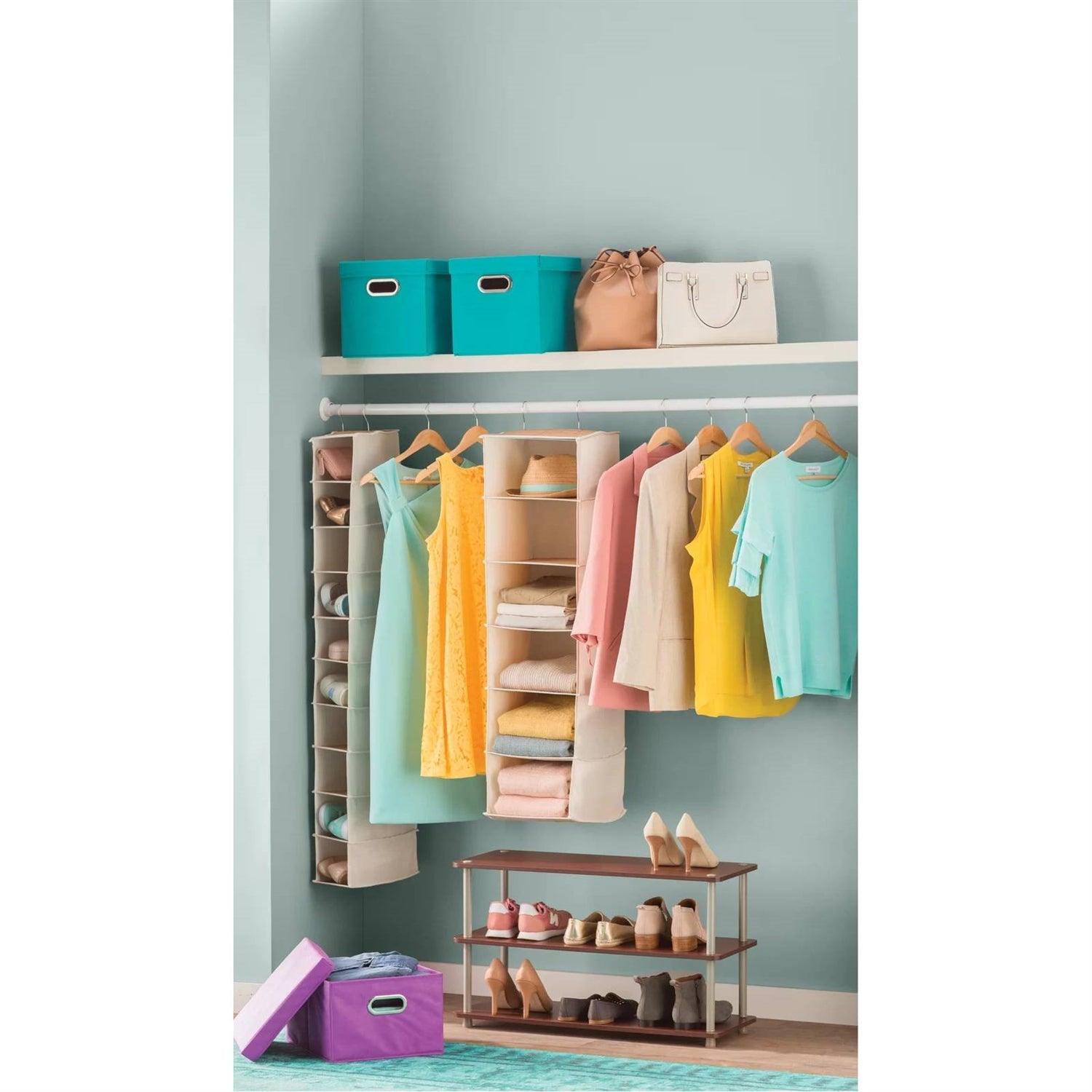 Dark Cherry 3-Shelf Modern Shoe Rack - Holds up to 12 Pair of Shoes - PRHOMZ