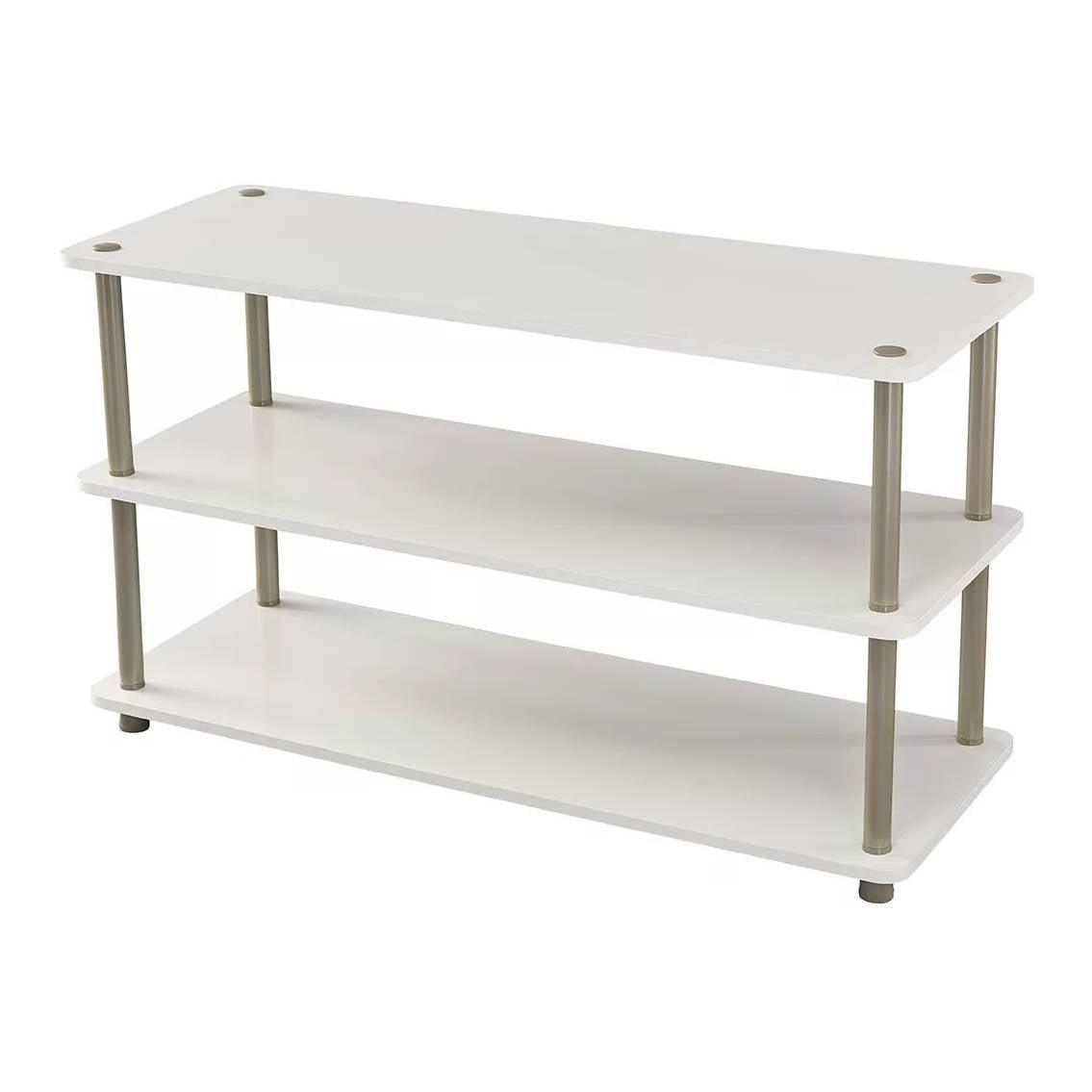 White 3-Shelf Modern Shoe Rack - Holds up to 12 Pair of Shoes - PRHOMZ