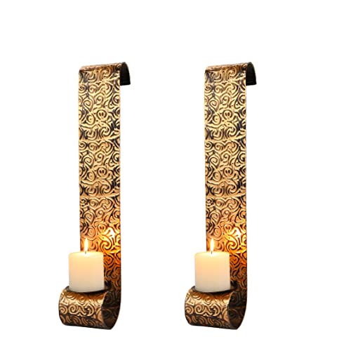 22.5''H Metal Candle Sconces Wall Decor Sconce Candle Holder(Set of 2)-1