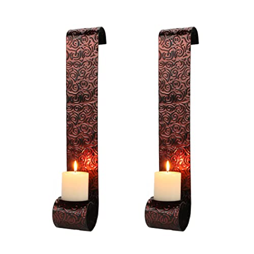 22.5''H Metal Candle Sconces Wall Decor Sconce Candle Holder(Set of 2)-4