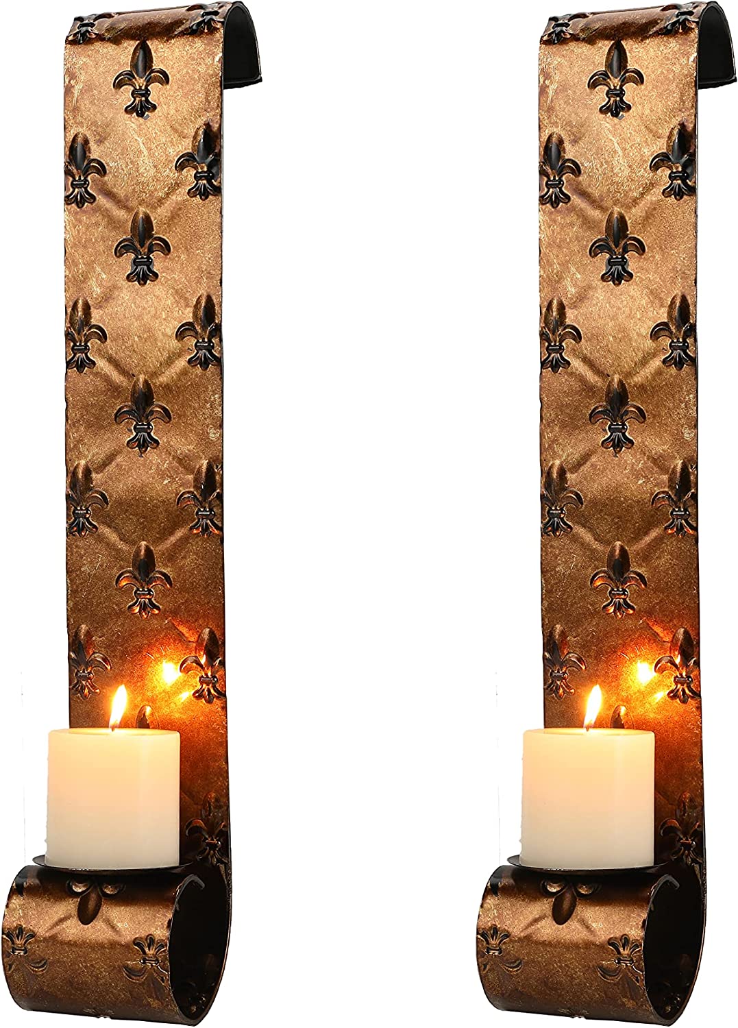 22.5''H Metal Candle Sconces Wall Decor Sconce Candle Holder(Set of 2)-6