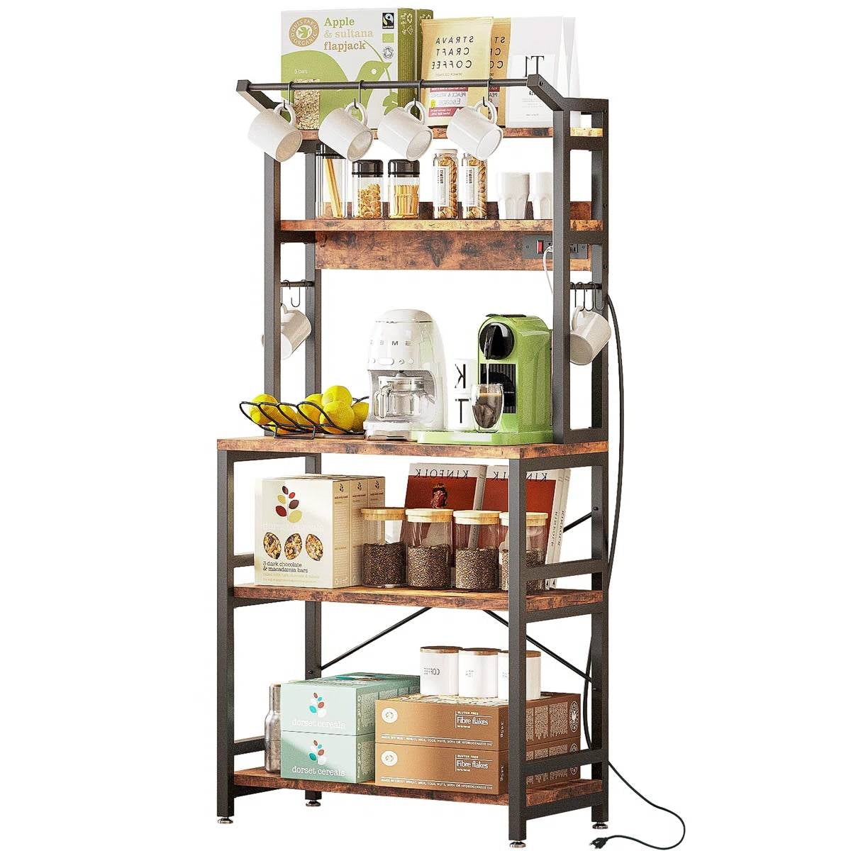 Modern Heavy Duty Baker's Rack Kitchen Living Room Office Shelving Unit-0