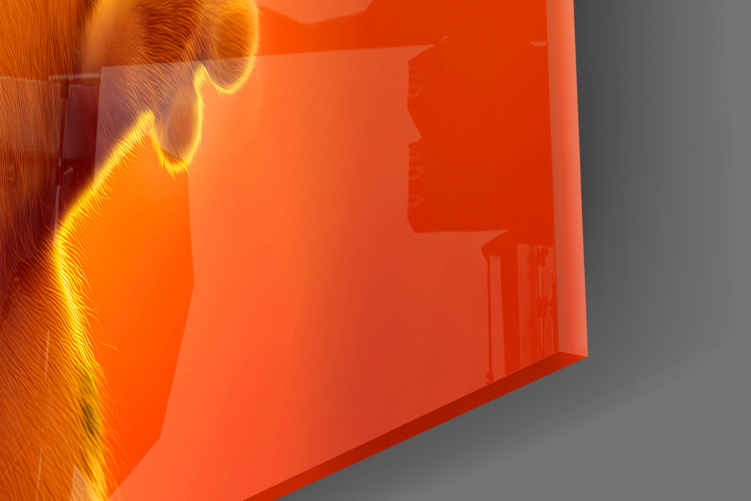 Cute Lazy Orange Cat Glass Wall Art || Designer Collection