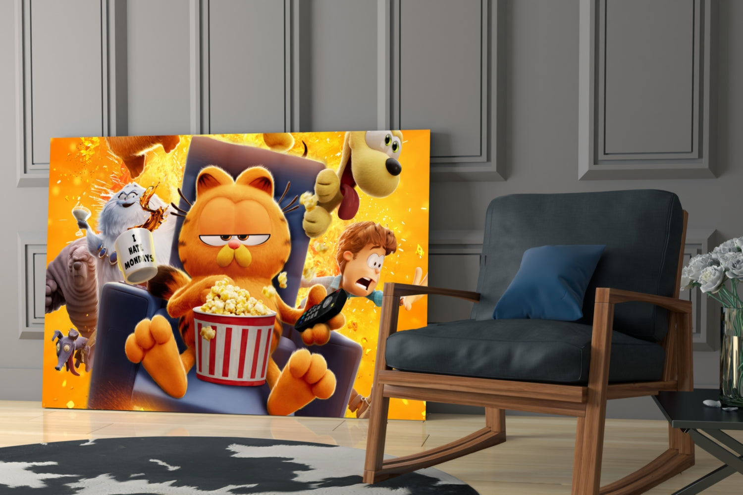 Lazy Day Orange Tabby Cat Glass Wall Art || Designer Collection