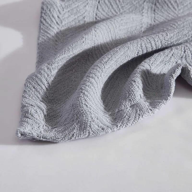 Twin size Cozy Lightweight Grey 100-Percent Cotton Blanket - Machine Washable-2
