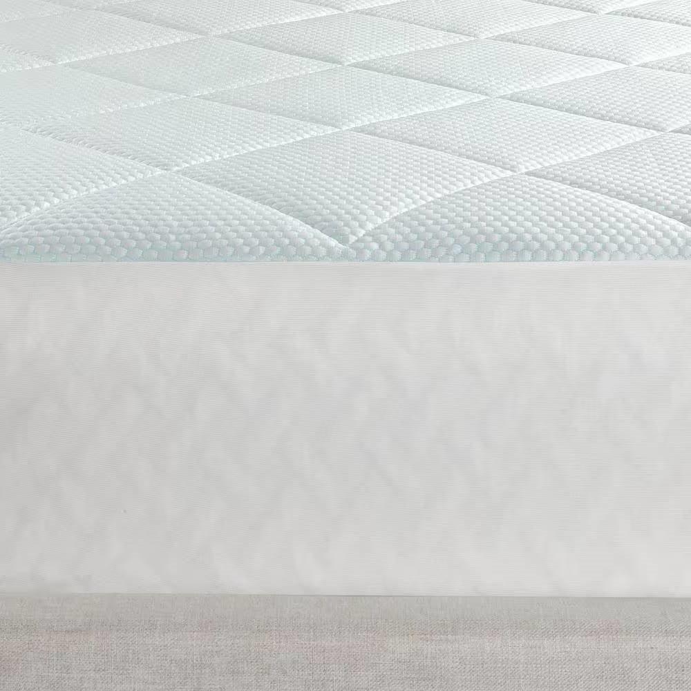Twin size Washable Quilted Mattress Pad with Elastic Fitted Skirt - PRHOMZ