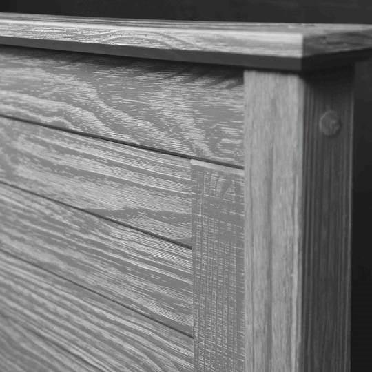 Twin Size Coastal Dorm Farmhouse Solid Pine Wood Platform Bed in Rustic Grey - PRHOMZ