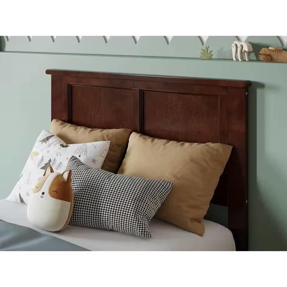 Twin size Traditional Style Headboard in Walnut Wood Finish - PRHOMZ