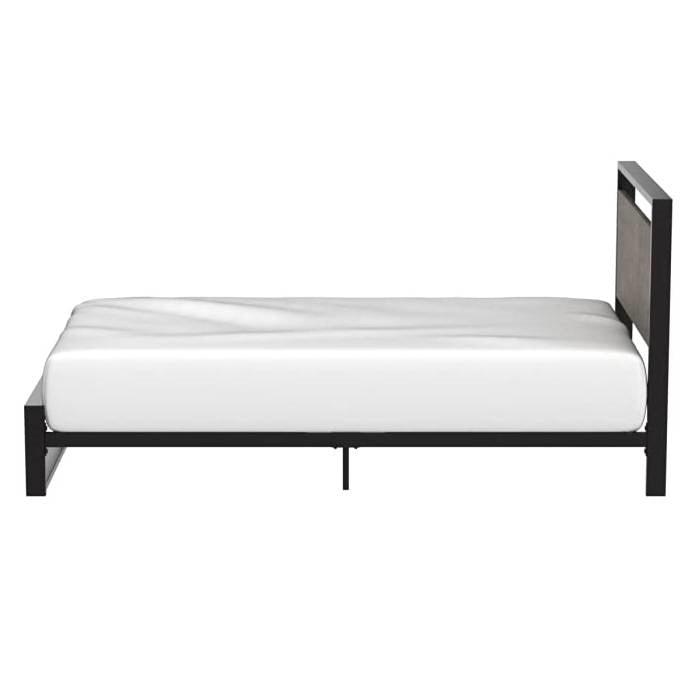 Twin Modern Farmhouse Platform Bed Frame with Wood Panel Headboard Footboard - PRHOMZ