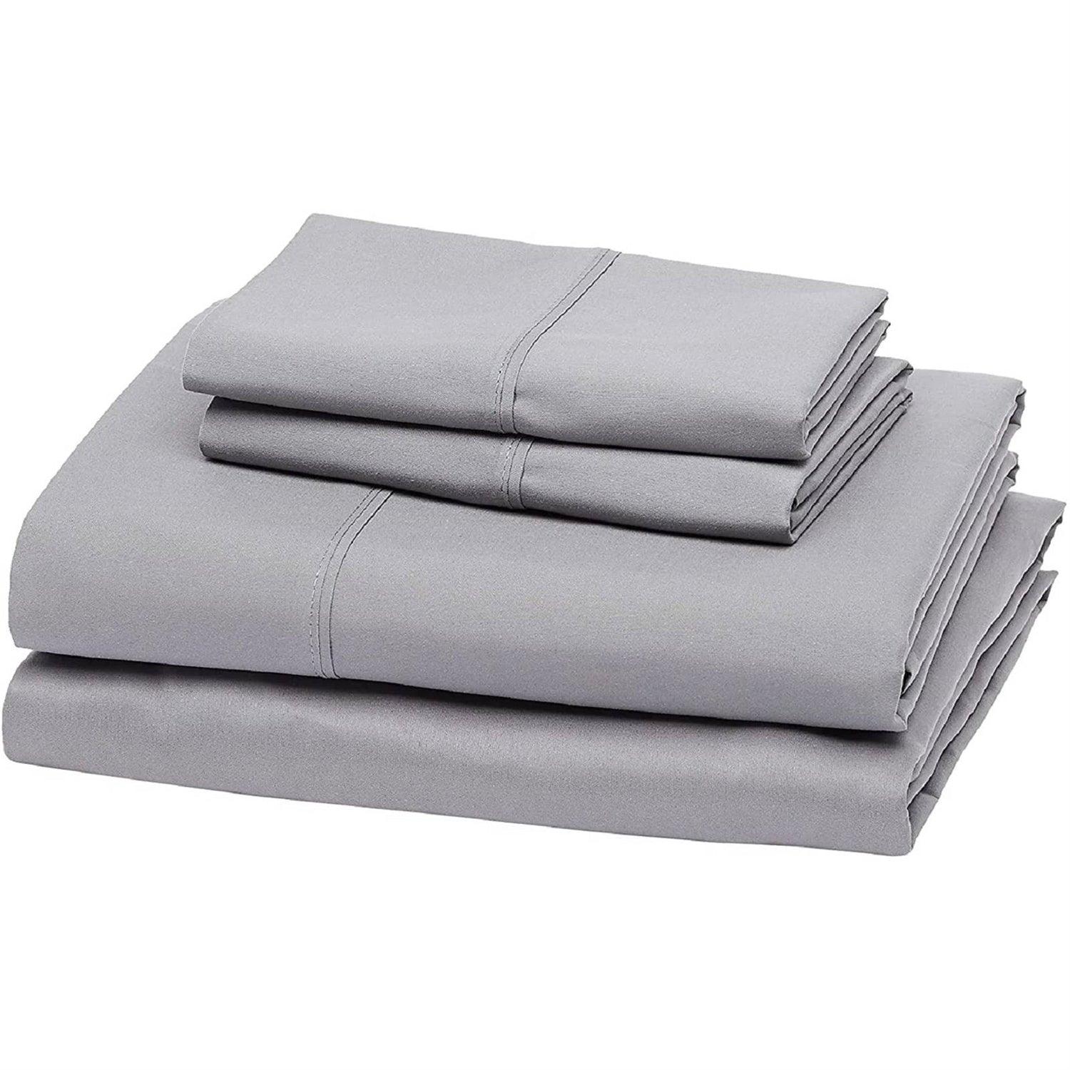 Twin size Silver Grey 100-Percent Egyptian Cotton 1000 Thread Count Sheet Set - PRHOMZ