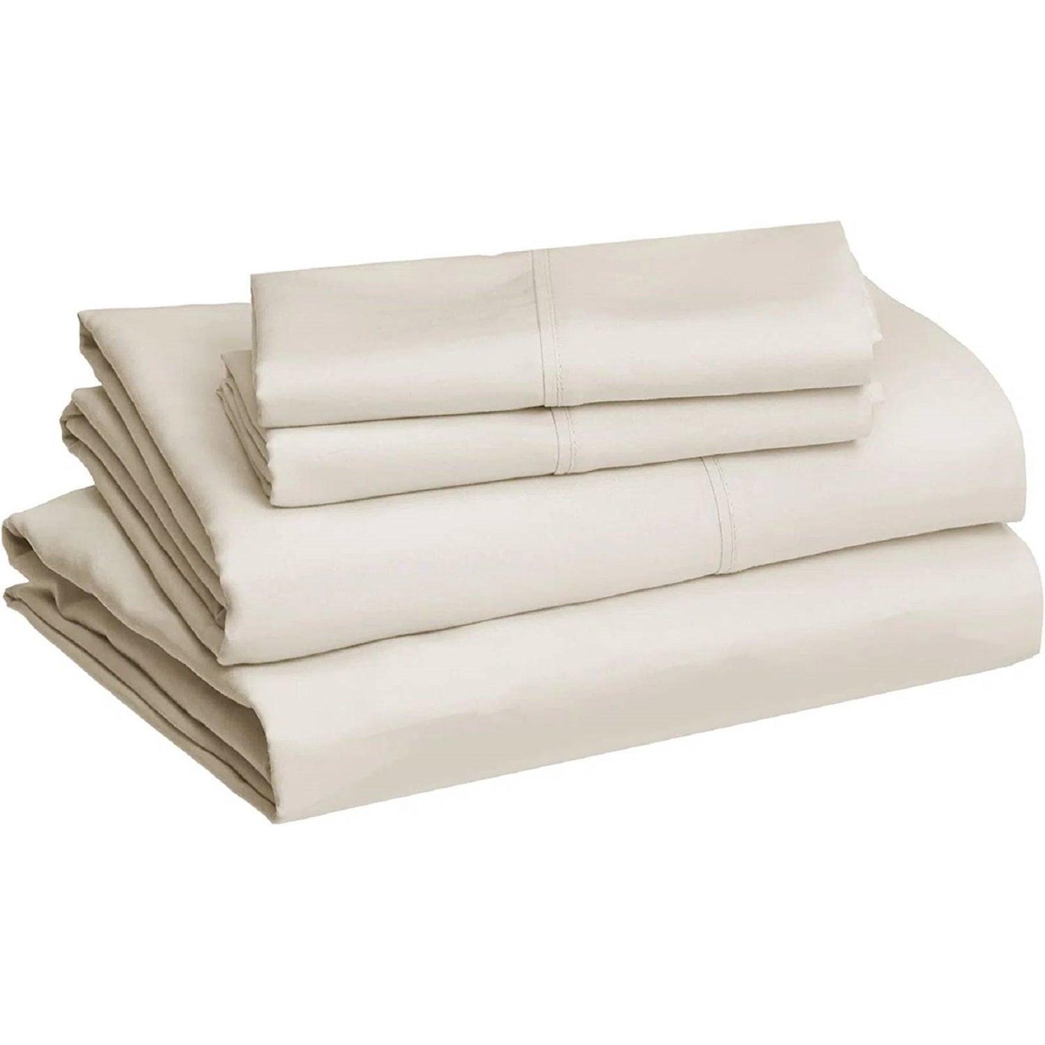 Twin Ivory 100-Percent Egyptian Cotton 1000 Thread Count 3-Piece Sheet Set - PRHOMZ